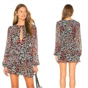 Lovers + Friends Size M Carter Floral Mini Dress Chiffon Wedding Guest